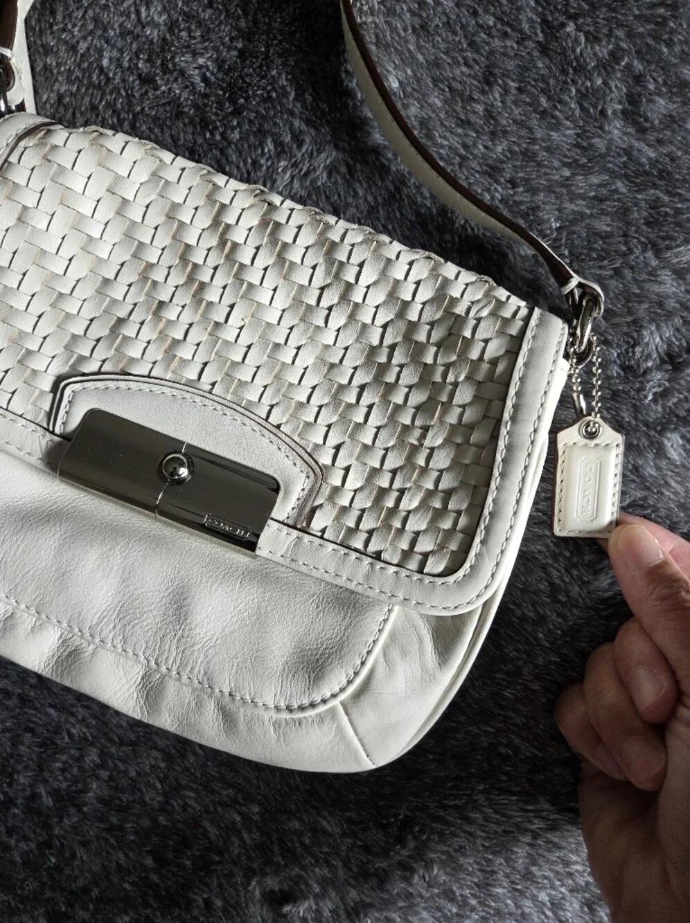Coach Cream Leather Crossbody Bag